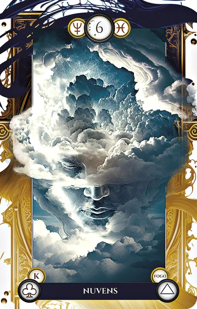 Carta 6, Nuvens, do Baralho Cigano Os Mistérios