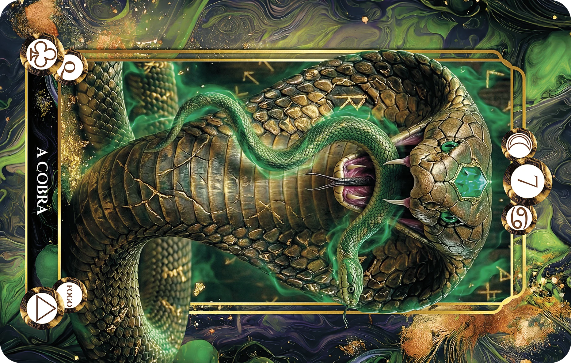 Carta 7 A Cobra — Arte do Baralho Cigano Os Mistérios das Bruxas