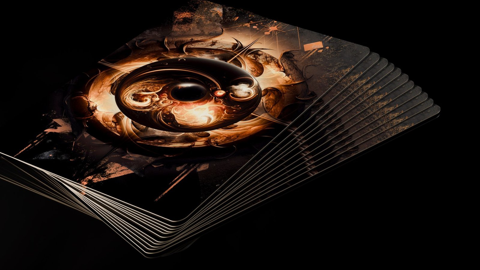 O verso das cartas do Baralho de Lucifer, em pilha