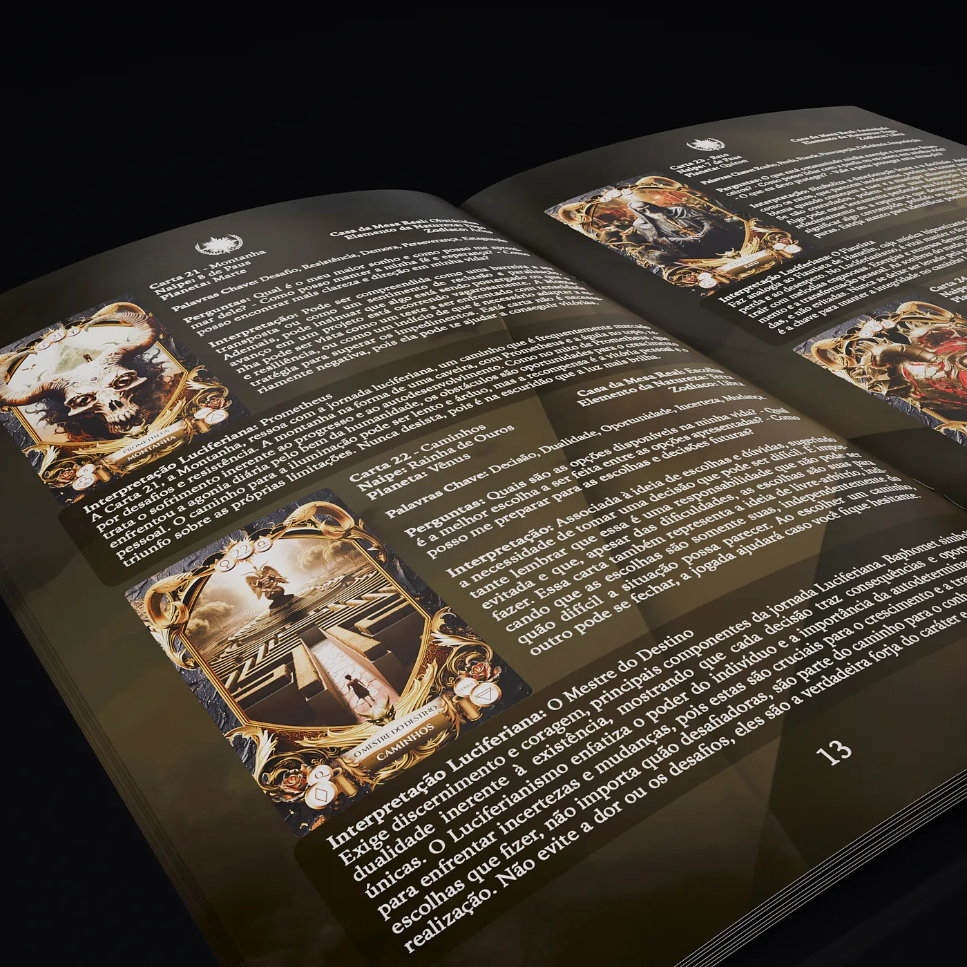 A revista aberta do Baralho de Lucifer