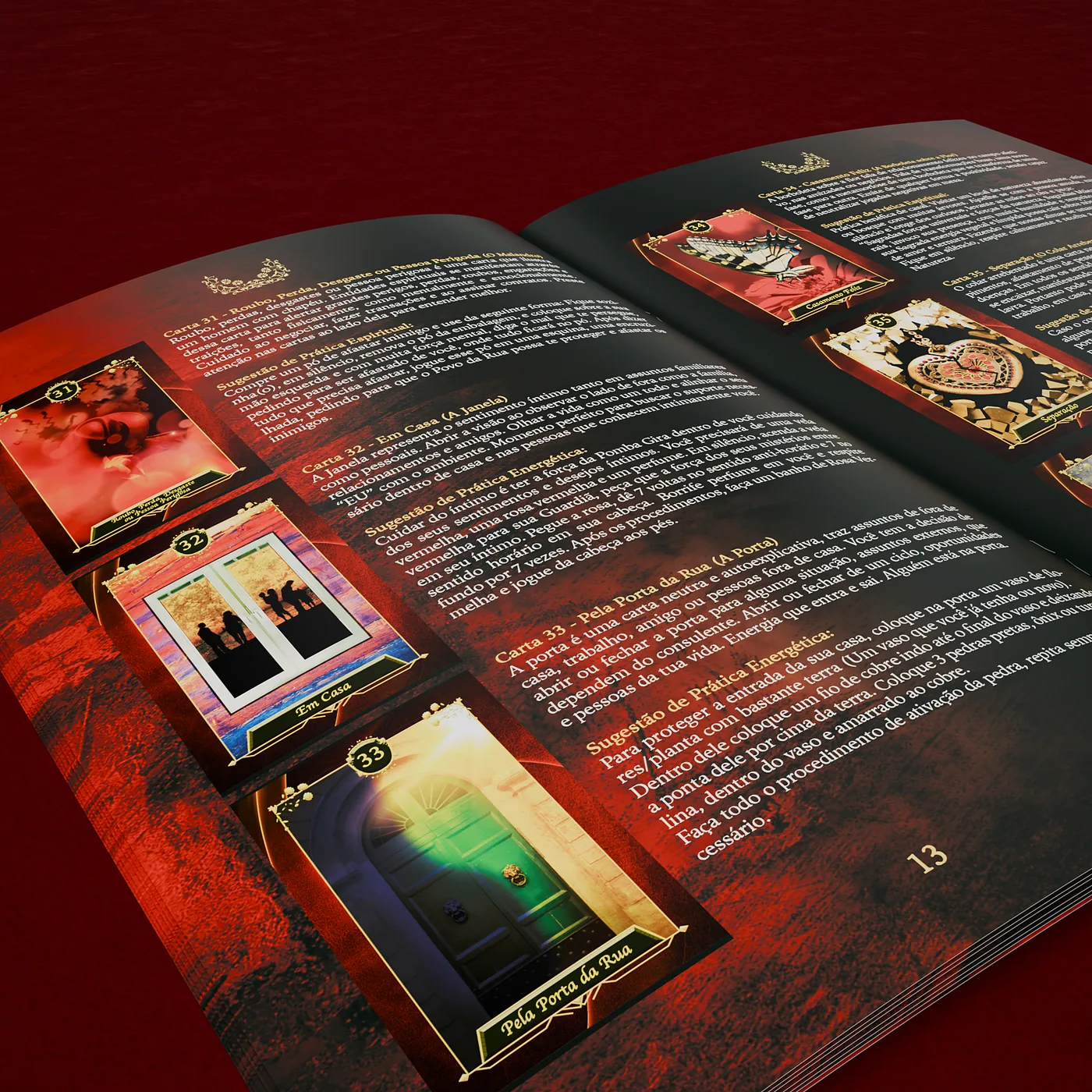 A revista aberta do baralho Maria Padilha