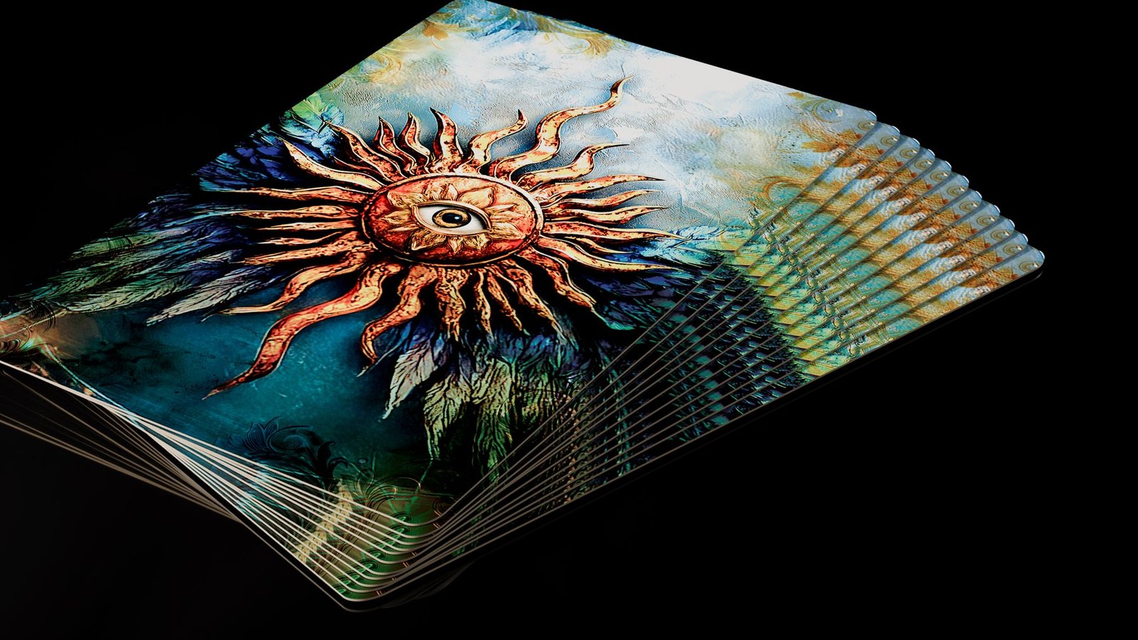 O verso das cartas do baralho Tarot dos Sonhos, em pilha