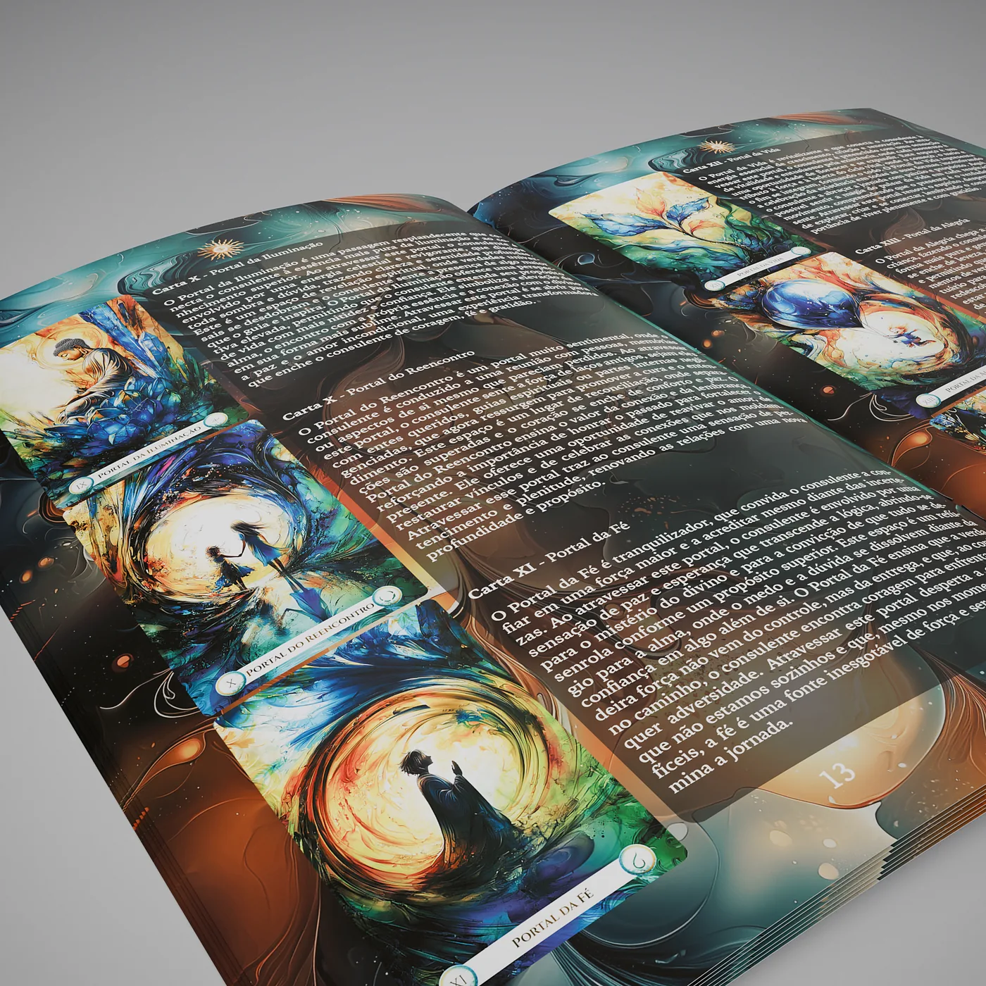A revista aberta do baralho Tarot dos Sonhos
