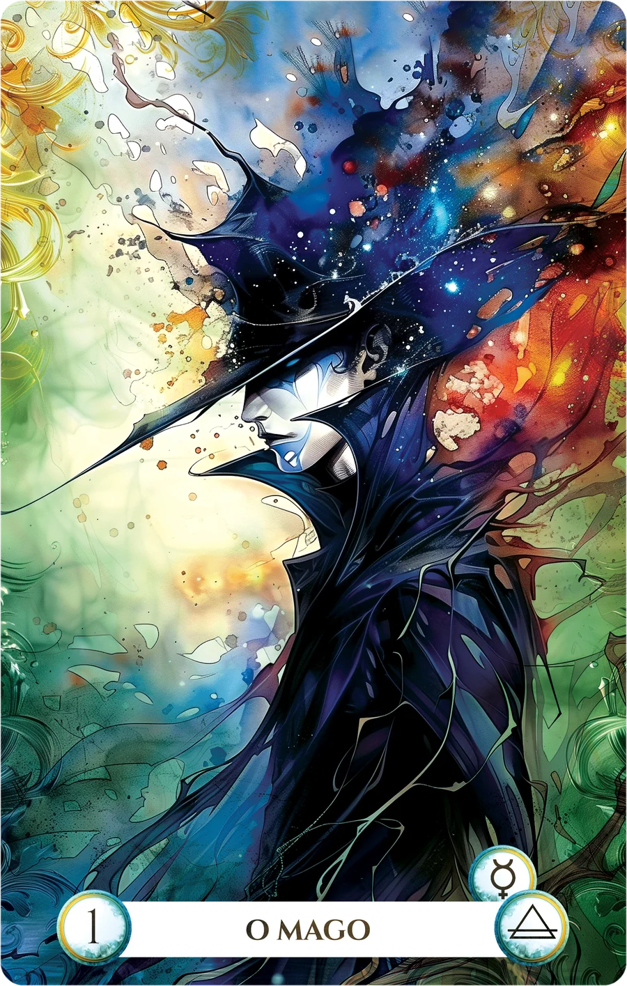 Carta 1, O Mago, — Arte do baralho Tarot dos Sonhos