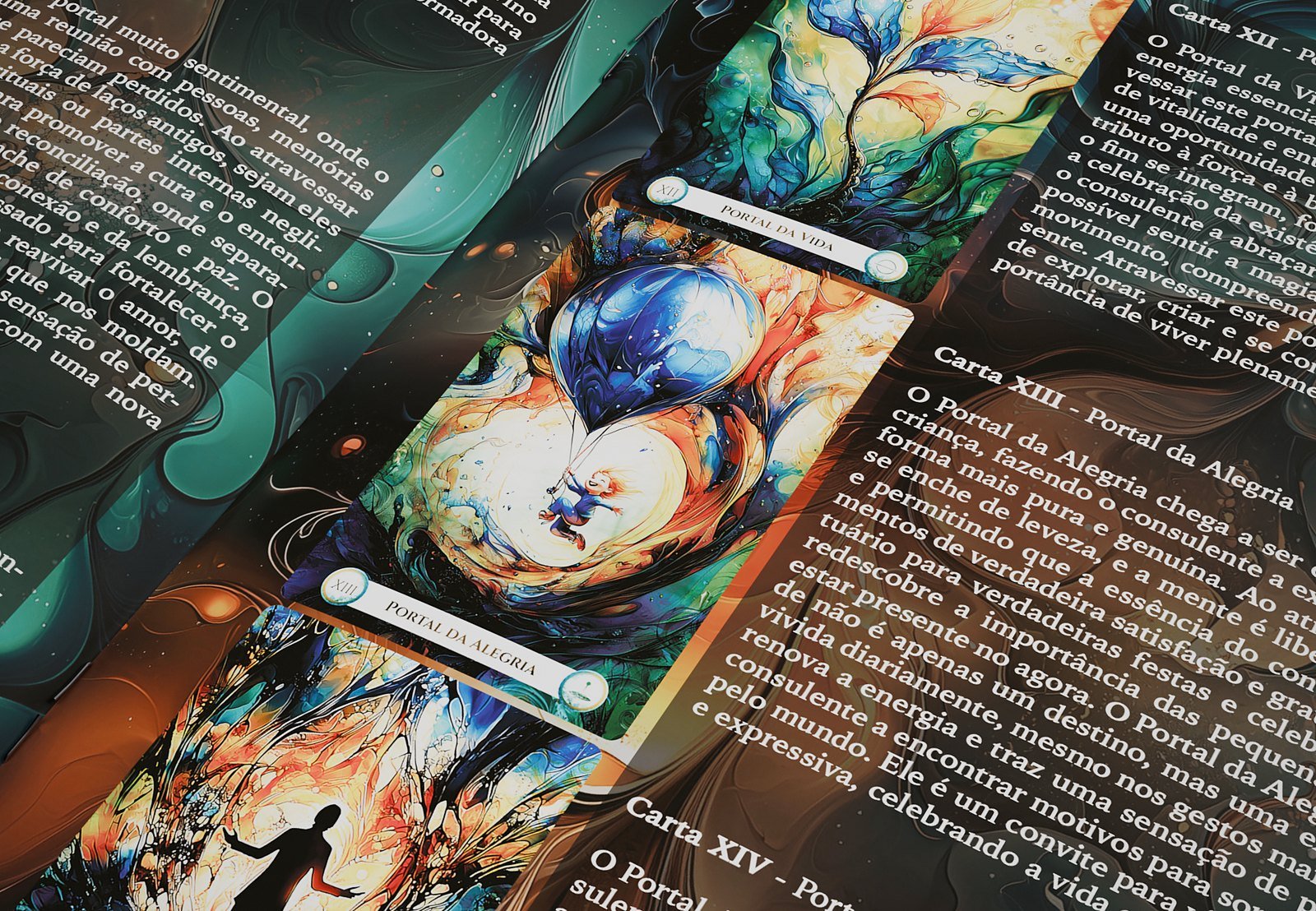 Páginas da revista do Tarot dos Sonhos com as cartas e os significados