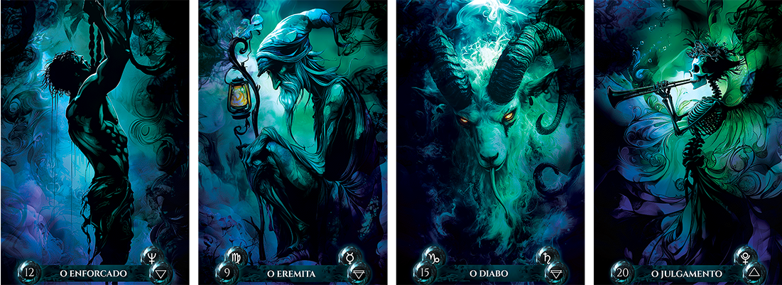 Carta arcanos maiores do baralho de tarot Os Mistérios dos Pesadelos