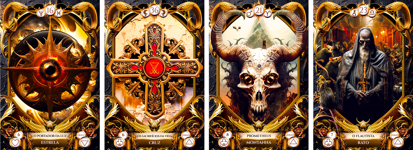 As cartas do Os Mistérios de Lucifer